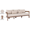  Meridian Newport 86.75" Beige Water Resistant Fabric Upholstered Outdoor Patio Sofa IMAGE 9