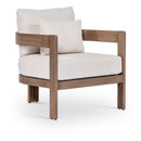  Meridian Newport Cream Water Resistant Fabric Upholstered Outdoor Patio Chair IMAGE 1