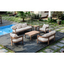  Meridian Newport Cream Water Resistant Fabric Upholstered Outdoor Patio Chair IMAGE 2