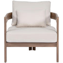  Meridian Newport Cream Water Resistant Fabric Upholstered Outdoor Patio Chair IMAGE 3