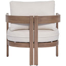  Meridian Newport Cream Water Resistant Fabric Upholstered Outdoor Patio Chair IMAGE 5