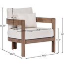  Meridian Newport Cream Water Resistant Fabric Upholstered Outdoor Patio Chair IMAGE 8