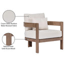  Meridian Newport Cream Water Resistant Fabric Upholstered Outdoor Patio Chair IMAGE 9