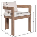  Meridian Newport Cream Water Resistant Fabric Upholstered Outdoor Patio Dining Chair IMAGE 10