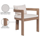  Meridian Newport Cream Water Resistant Fabric Upholstered Outdoor Patio Dining Chair IMAGE 11