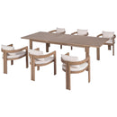  Meridian Newport Cream Water Resistant Fabric Upholstered Outdoor Patio Dining Chair IMAGE 7