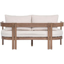  Meridian Newport 65" Cream Water Resistant Fabric Upholstered Outdoor Patio Loveseat IMAGE 5
