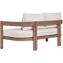  Meridian Newport 65" Cream Water Resistant Fabric Upholstered Outdoor Patio Loveseat IMAGE 6