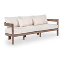  Meridian Newport 86.75" Cream Water Resistant Fabric Upholstered Outdoor Patio Sofa IMAGE 1