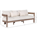  Meridian Newport 86.75" Cream Water Resistant Fabric Upholstered Outdoor Patio Sofa IMAGE 8