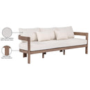  Meridian Newport 86.75" Cream Water Resistant Fabric Upholstered Outdoor Patio Sofa IMAGE 9