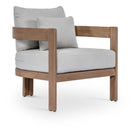  Meridian Newport Grey Water Resistant Fabric Upholstered Outdoor Patio Chair IMAGE 1