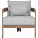  Meridian Newport Grey Water Resistant Fabric Upholstered Outdoor Patio Chair IMAGE 3