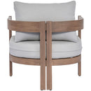  Meridian Newport Grey Water Resistant Fabric Upholstered Outdoor Patio Chair IMAGE 5