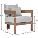  Meridian Newport Grey Water Resistant Fabric Upholstered Outdoor Patio Chair IMAGE 8