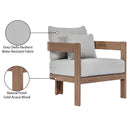  Meridian Newport Grey Water Resistant Fabric Upholstered Outdoor Patio Chair IMAGE 9