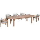  Meridian Newport Grey Water Resistant Fabric Upholstered Outdoor Patio Dining Chair IMAGE 8