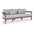  Meridian Newport 86.75" Grey Water Resistant Fabric Upholstered Outdoor Patio Sofa IMAGE 1