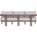  Meridian Newport 86.75" Grey Water Resistant Fabric Upholstered Outdoor Patio Sofa IMAGE 5