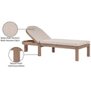  Meridian Newport Beige Water Resistant Fabric Upholstered Outdoor Patio Lounge Chair IMAGE 13