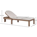  Meridian Newport Cream Water Resistant Fabric Upholstered Outdoor Patio Lounge Chair IMAGE 12