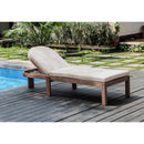  Meridian Newport Cream Water Resistant Fabric Upholstered Outdoor Patio Lounge Chair IMAGE 2