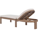  Meridian Newport Cream Water Resistant Fabric Upholstered Outdoor Patio Lounge Chair IMAGE 6