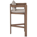  Meridian Newport Beige Water Resistant Fabric Upholstered Outdoor Patio Bar Stool IMAGE 4