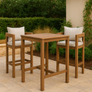  Meridian Newport Natural Acacia Wood Outdoor Patio Square Bar Table IMAGE 2