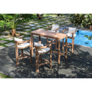  Meridian Newport Natural Acacia Wood Outdoor Patio Rectangle Bar Table IMAGE 2