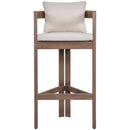 Meridian Newport Cream Water Resistant Fabric Upholstered Outdoor Patio Bar Stool IMAGE 3
