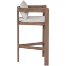  Meridian Newport Cream Water Resistant Fabric Upholstered Outdoor Patio Bar Stool IMAGE 4