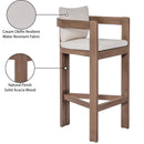  Meridian Newport Cream Water Resistant Fabric Upholstered Outdoor Patio Bar Stool IMAGE 9
