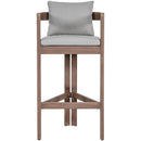  Meridian Newport Grey Water Resistant Fabric Upholstered Outdoor Patio Bar Stool IMAGE 3