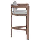  Meridian Newport Grey Water Resistant Fabric Upholstered Outdoor Patio Bar Stool IMAGE 4