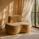  Meridian Swerve Beige Velvet Upholstered Chair IMAGE 2