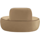  Meridian Swerve Beige Velvet Upholstered Chair IMAGE 5