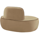  Meridian Swerve Beige Velvet Upholstered Chair IMAGE 6