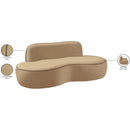  Meridian Swerve 77" Beige Velvet Upholstered Loveseat IMAGE 14