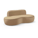  Meridian Swerve 77" Beige Velvet Upholstered Loveseat IMAGE 1