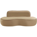  Meridian Swerve 77" Beige Velvet Upholstered Loveseat IMAGE 3