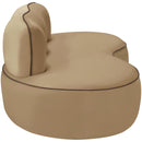  Meridian Swerve 77" Beige Velvet Upholstered Loveseat IMAGE 4