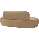  Meridian Swerve 77" Beige Velvet Upholstered Loveseat IMAGE 6