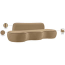  Meridian Swerve 101" Beige Velvet Upholstered Sofa IMAGE 20