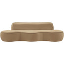  Meridian Swerve 101" Beige Velvet Upholstered Sofa IMAGE 3