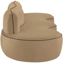  Meridian Swerve 101" Beige Velvet Upholstered Sofa IMAGE 4