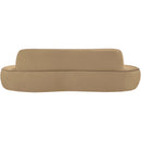  Meridian Swerve 101" Beige Velvet Upholstered Sofa IMAGE 5