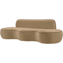  Meridian Swerve 101" Beige Velvet Upholstered Sofa IMAGE 7