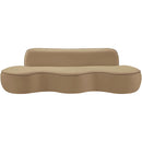  Meridian Swerve 101" Beige Velvet Upholstered Sofa IMAGE 8