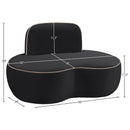  Meridian Swerve Black Velvet Upholstered Chair IMAGE 13
